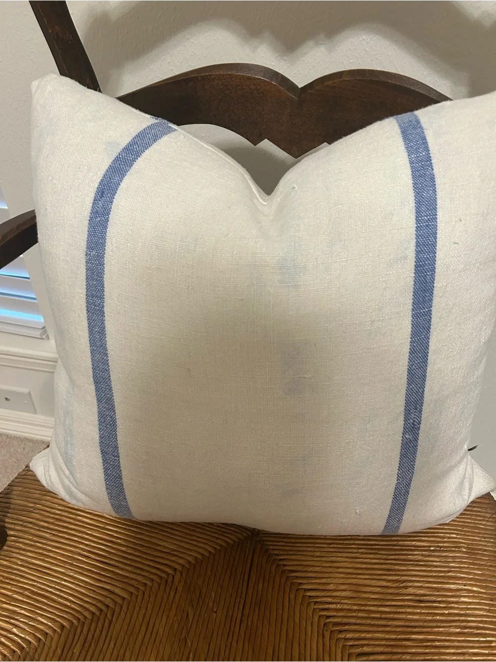 Set of 2 Custom Made Covers - Antique French Flour Sac — Feather Pillows 18 x 18